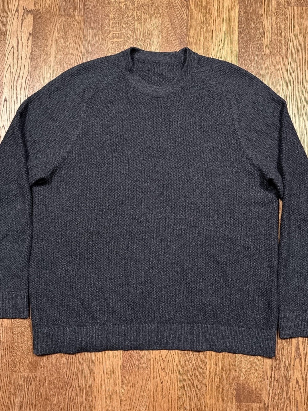 Lululemon Textured Knit Crewneck Sweater Dark Gray Mens XL